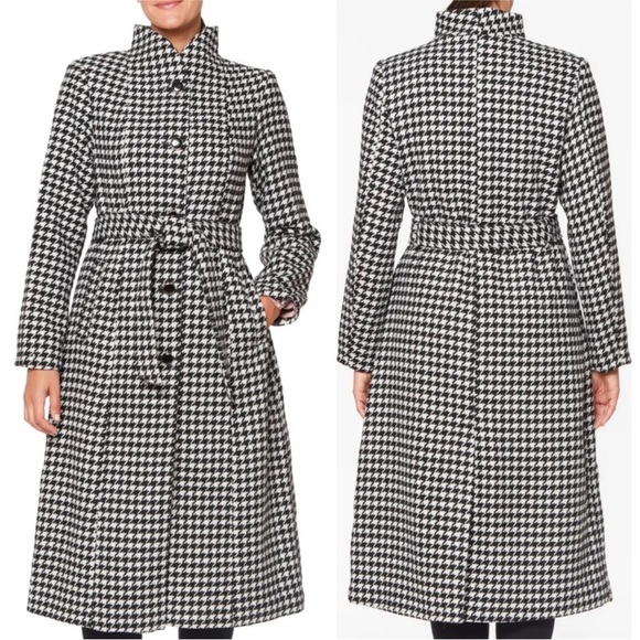 kate spade Jackets & Blazers - Kate Spade Women’s Herringbone Coat In Black and White Houndstooth - Large